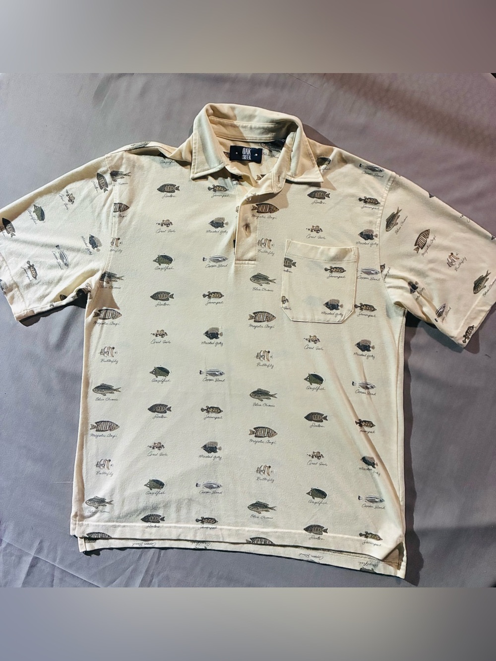 & Other Stories Cream Polo with Fish Motif